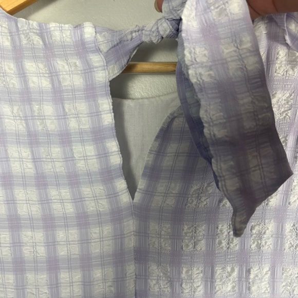 ENGLISH FACTORY Tiered Gingham midi Dress purple size XS - Picture 7 of 11
